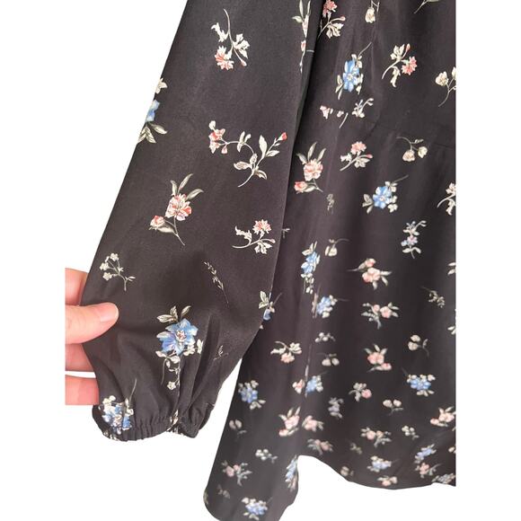 NWT Suzanne Betro Black Floral Whimsigoth Dress Dark Fairy Cottagecore Dress 1X - Picture 7 of 8